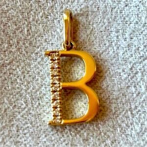 Shane Co. Diamond Accent 14k Gold Letter B Charm Pendant